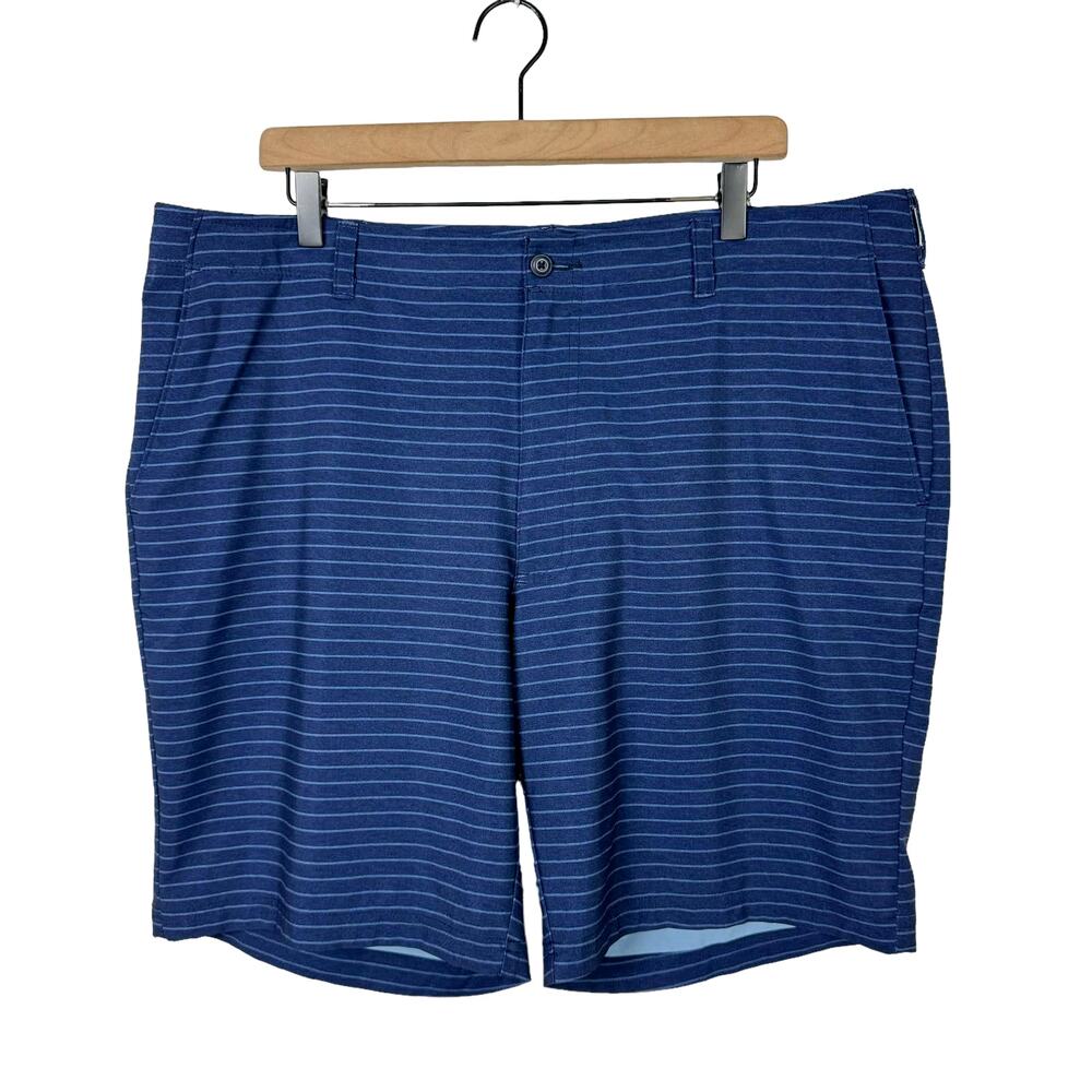 Pro Tour Navy Stripe Stretch Hybrid Moisture Wicking Outdoor Sporty Golf Shorts